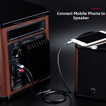 Cablu splitter audio 3,5 mm către RCA dual, placare aurie, cupru OFC, PET miez, certificare UL