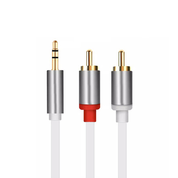Cablu splitter audio 3,5 mm către RCA dual, placare aurie, cupru OFC, PET miez, certificare UL