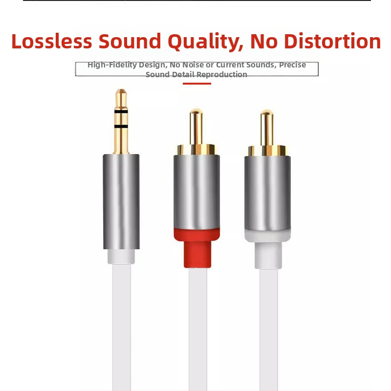 Cablu splitter audio 3,5 mm către RCA dual, placare aurie, cupru OFC, PET miez, certificare UL