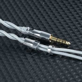 Cablu audio MMCX 0.78, două fire răsucite, nucleu din cupru monocristalin placat cu argint, pânză din bumbac, ecran coaxial