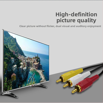 AV kábel, 3RCA na 3RCA, pozlátené, meďou obložený oceľový vodič, pre počítačové reproduktory