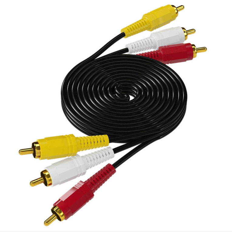 AV kábel, 3RCA na 3RCA, pozlátené, meďou obložený oceľový vodič, pre počítačové reproduktory