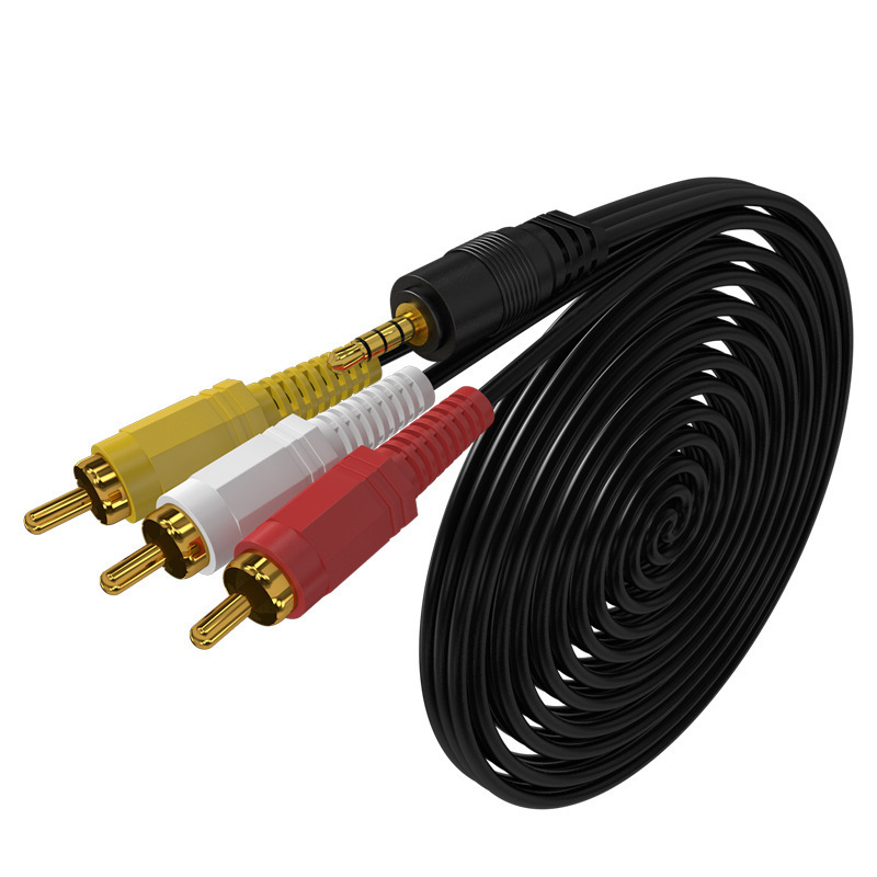 Audio kabel 3,5 mm na 3 RCA, 1→3 razdjelnik za TV/pojačalo i zvučnike, zlatni kontakti, CCS vodnik, 3-u-1 adapter