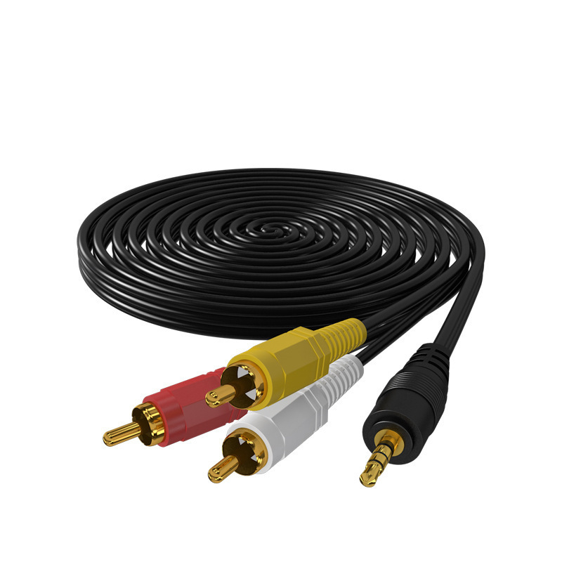Audio kabel 3,5 mm na 3 RCA, 1→3 razdjelnik za TV/pojačalo i zvučnike, zlatni kontakti, CCS vodnik, 3-u-1 adapter