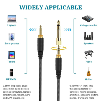 Kabel za slušalice Sennheiser HD580/HD600/HD650/HD660S/HD6XX – pozlaćeno, jezgro od sirovog bakra, bakar bez kisika, ROHS potvrda, težina 42 g