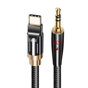 Type-C na 3,5 mm audio kabel Wg2026c – srebrno premazano jednovrsta bakreno jezgro, bakreni vodiči (Kompatibilan s automobilom, mobitelom, računalom, slušalicama, Bluetooth zvučnikom)