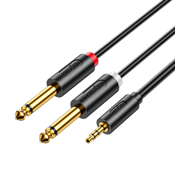 Jinghua A152 Cablu audio 3,5 mm la 6,5 mm, unu la doi, canal dual, placat cu aur, cupru fără oxigen