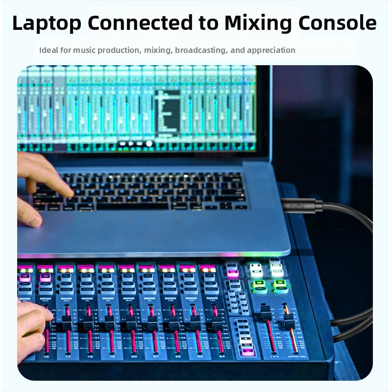 Jinghua A152 Cablu audio 3,5 mm la 6,5 mm, unu la doi, canal dual, placat cu aur, cupru fără oxigen