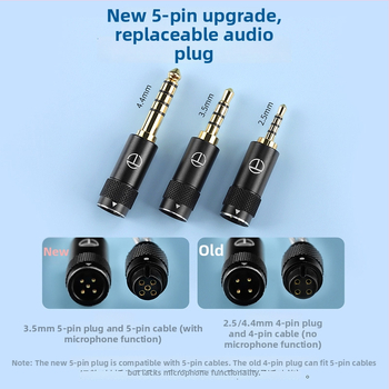 Kábel pre slúchadlá TRN Sea Serpent, štyri vodiče zo striebrom pokoveného meďového vodiča, 5-pin výmenný zvukový konektor