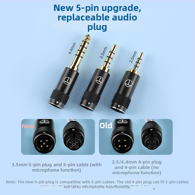 Kábel pre slúchadlá TRN Sea Serpent, štyri vodiče zo striebrom pokoveného meďového vodiča, 5-pin výmenný zvukový konektor