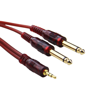 Signalan kabel 3,5 mm na 6,5 mm, 1:2 splitter, zlatno obloženo jezgro bakra, bakar bez kisika, za povezivanje s mobitelom/mikserom