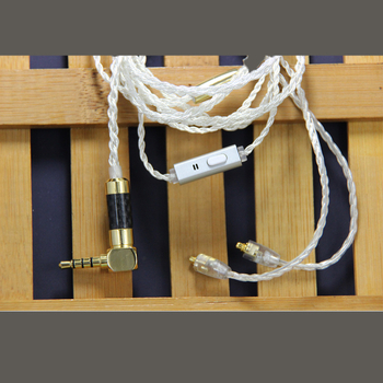 Slúchací kábel, 8‑vláknový meď pokovený striebrom, s mikrofónom, odnímateľný konektor
