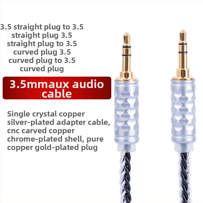 Bartok Dl01 AUX kábel do auta, 3,5 mm, samec–samec, strieborno potiahnuté meďné jadro, bezkyslíkatá meď vodič, ROHS certifikát