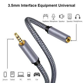 3,5 mm audio produžni kabel, muški na ženski, za računalo i mobilne uređaje, pozlaćeni završetak