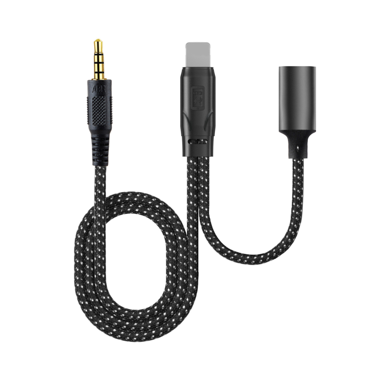 Cablul audio Huawei Type-C la 3,5 mm - 3 în 1, Modelul 005, lansat în 2022, miez nylon, conductor cupru