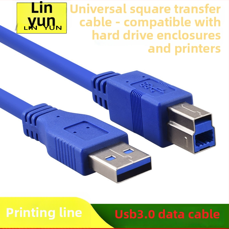 USB 3.0 printera kabelis, A–uz–B vīrietis, vara kodols 7/0.1 mm, PVC apvalks