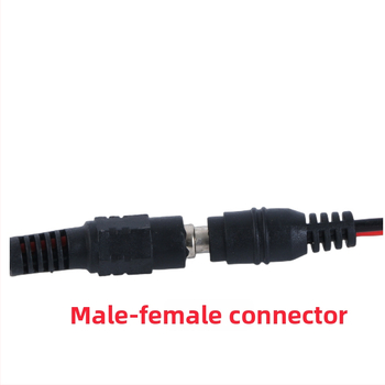 DC barošanas kabel CCTV kamerai ar tīru vara kodolu, vīriešu un sieviešu savienotāji, centralizēta barošana, 12V/24V