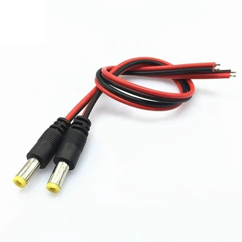 DC barošanas kabel CCTV kamerai ar tīru vara kodolu, vīriešu un sieviešu savienotāji, centralizēta barošana, 12V/24V