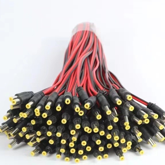 DC barošanas kabel CCTV kamerai ar tīru vara kodolu, vīriešu un sieviešu savienotāji, centralizēta barošana, 12V/24V