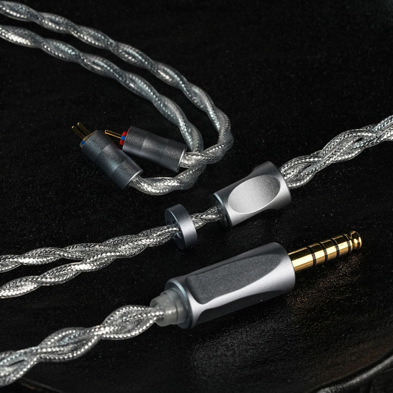 Zixin acoustics 01 cablu răsucit pentru căști IEM – 4-core OCC cu folie de argint, OFC impregnate cu ulei și ecran de tină