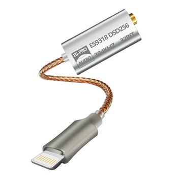 ES9318 DAC audio linijski adapter za Android USB-C na 3,5 mm, model es9318, posrebreni, vodiči Sterling Silver Blend