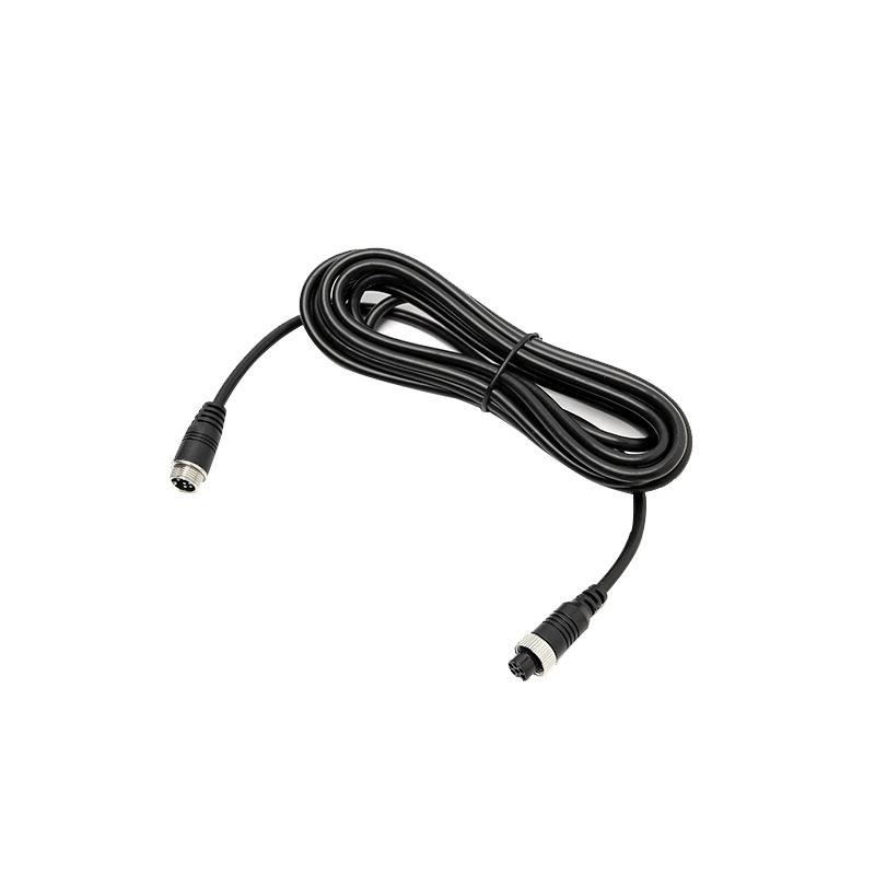 GX12 aviācijas spraudņa paplašināšanas kabelis automašīnas videonovērošanai, 6P6 kodoli, tīrs vara, PVC korpuss