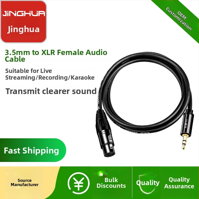 Cablu audio 3.5 mm M la XLR F – Jinghua A157, conductor din cupru, placare aur, ROHS
