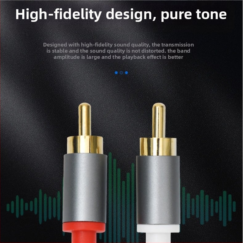 Cablu audio AV 2 la 2 RCA pentru periferice PC, nucleu din cupru, fir din cupru emailat