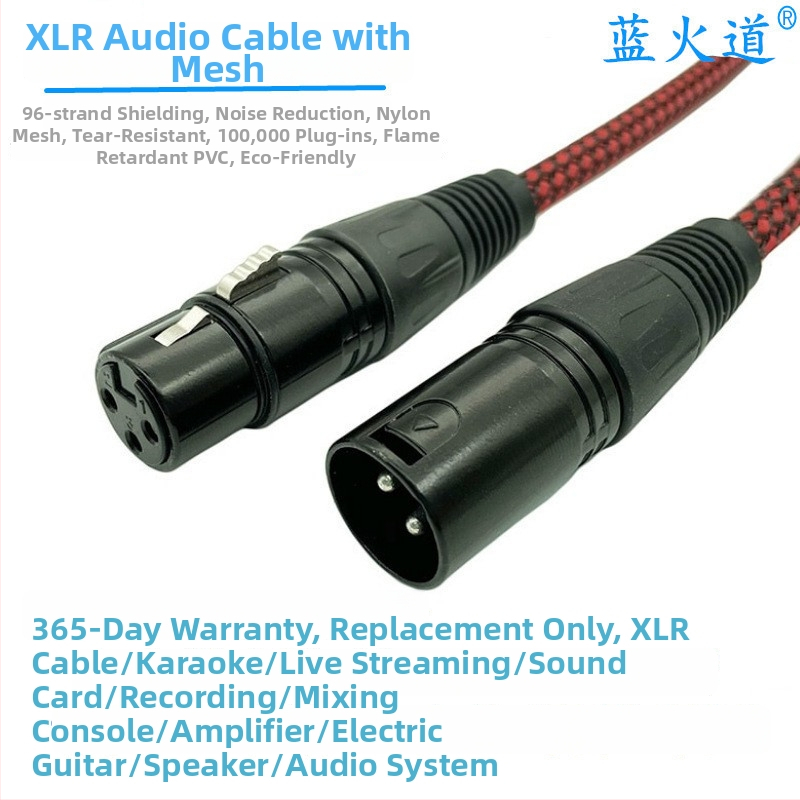 XLR audio kábel, samec–samica, stíněný, konektory zo zinkovej zliatiny, jadro CCA, RoHS