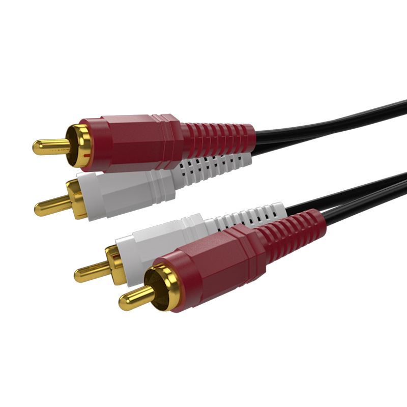AV audio kabel 2 na 2, zlatno obloženi, bakreno-obaljeno čelično jezgro, 2RCA na 2RCA, dvostruki RCA konektori, za zvučnike, računala, TV, pojačala, DVD