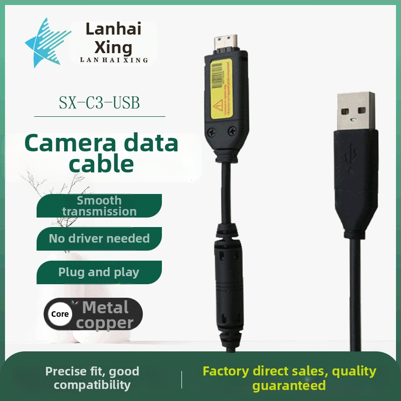 USB nabíjací a dátový kábel pre digitálne fotoaparáty Samsung PL10/20/50/51/120/150/80/60 — Blue Sea Star SX-C7-USB, 0,5 m