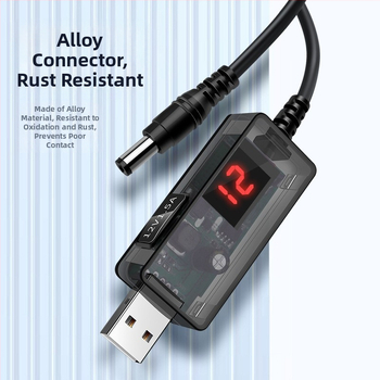 USB regulējams palielināšanas kabelis 9V/12V, līdz 1,5A, elektrisko ierīču vajadzībām