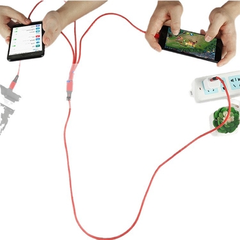 Cablu de date împletit 1–la–3 cu încărcare rapidă, Micro USB și Type-C, lungime 1–2 m, putere maximă 20 W