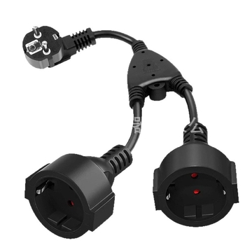 Produžni kabel s europskim standardom, 3-žilni, 1,5 mm², duljina 0,35 m, trojpolo konektori: muški i ženski