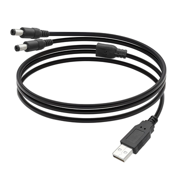 USB na DC 5,5×2,1 mm napajajući kabel sa splitterom, 1 na 2 izlaza, za male kućanske uređaje