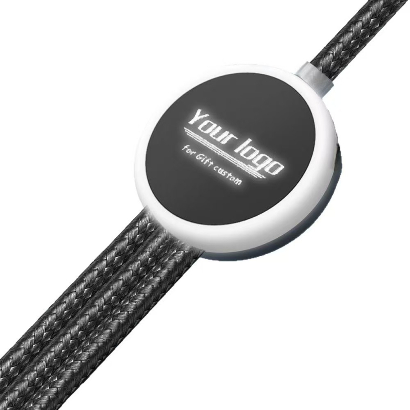 3-in-1 adat- és töltőkábel Micro USB és Type-C, 60W, TPE, világító logó