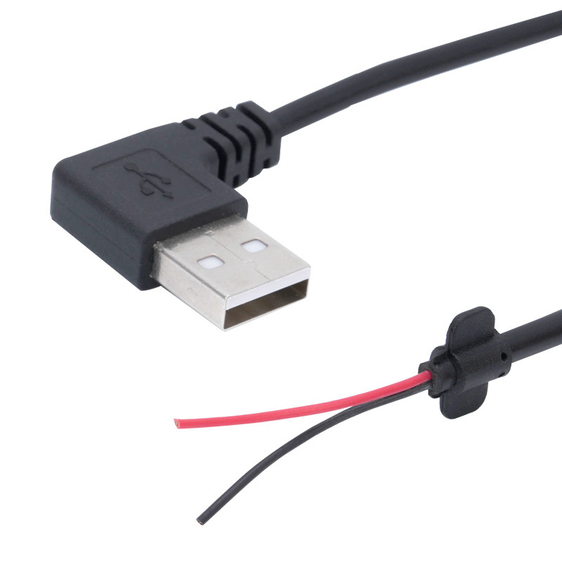 USB kabel za napajanje s pravim kutem, 2-žilni, duljine 30 cm, pogodan za ventilator i stolnu lampu, OEM proizvodnja