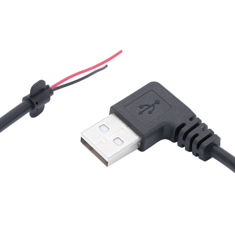 USB kabel za napajanje s pravim kutem, 2-žilni, duljine 30 cm, pogodan za ventilator i stolnu lampu, OEM proizvodnja