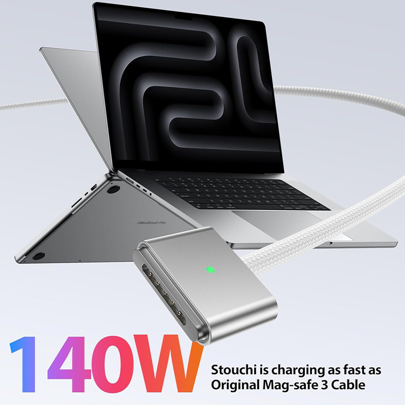 Jingteda Type-C na MagSafe3 magnetski kabel za punjenje, 140W, za Apple prijenosna računala