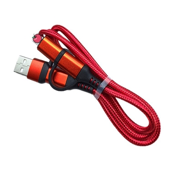 Cablu de date împletit din aliaj de aluminiu, 4-in-1, încărcare rapidă, Type-C USB, compatibil cu Apple și Android