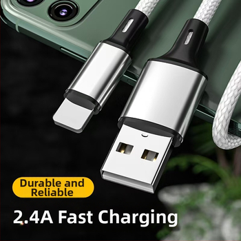 Lightning kábel s pleteným povrchom pre rýchle nabíjanie, PD podpora, nylon, 27W max