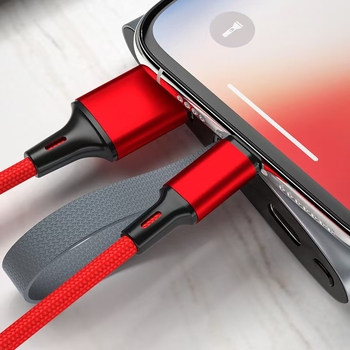 Lightning kábel s pleteným povrchom pre rýchle nabíjanie, PD podpora, nylon, 27W max