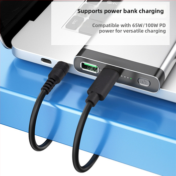 Cablu adaptor PD trigger, conector DC masculin 5,5×2,1 mm, PD compatibil, lungime 1 m (5 A) sau 1,5 m (3 A la 9-12 V), OEM-ready