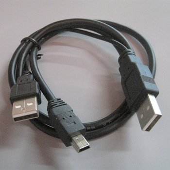 Δύο-σε-ένα καλώδιο USB 2.0 για δεδομένα και φόρτιση, με Mini USB διασύνδεση, διπλή κεφαλή, πλεκτό καλώδιο, με ψηφιακή οθόνη, κατάλληλο για εξωτερικό σκληρό δίσκο και ψηφιακή κάμερα