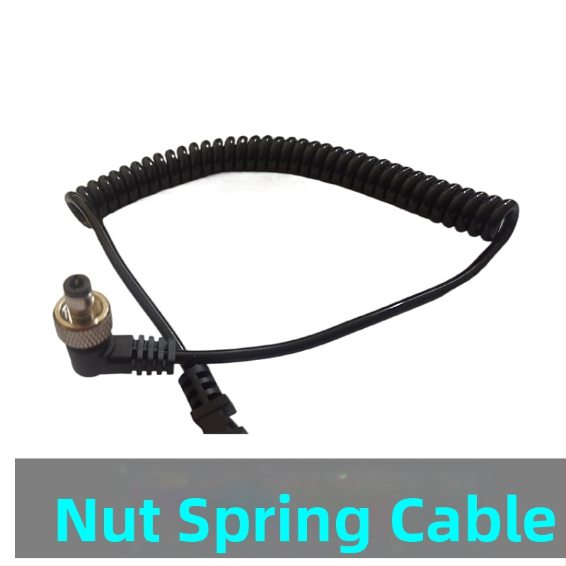 DCPU spyruoklinis kabelis su veržle įkrovimui — Hongtong, 3.5 mm×0.10 / 20BC×2C, varža 3, ROHS, nestandartinis įkrovimo kabelis