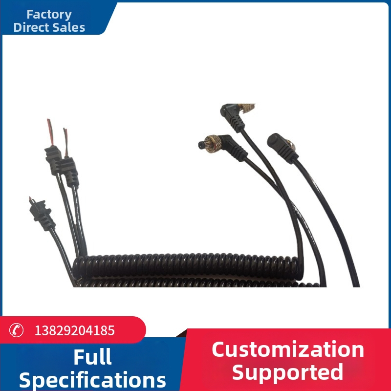 DCPU spyruoklinis kabelis su veržle įkrovimui — Hongtong, 3.5 mm×0.10 / 20BC×2C, varža 3, ROHS, nestandartinis įkrovimo kabelis