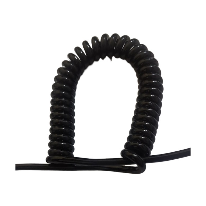 DCPU spyruoklinis kabelis su veržle įkrovimui — Hongtong, 3.5 mm×0.10 / 20BC×2C, varža 3, ROHS, nestandartinis įkrovimo kabelis