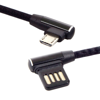 CY/Chenyang U2-114 Micro USB adatkábel, 90°-os kialakítás, 1-2 osztó