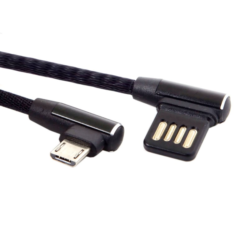 CY/Chenyang U2-114 Micro USB adatkábel, 90°-os kialakítás, 1-2 osztó