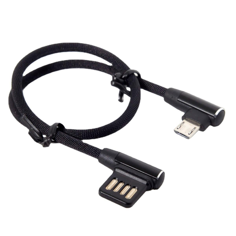 CY/Chenyang U2-114 Micro USB adatkábel, 90°-os kialakítás, 1-2 osztó